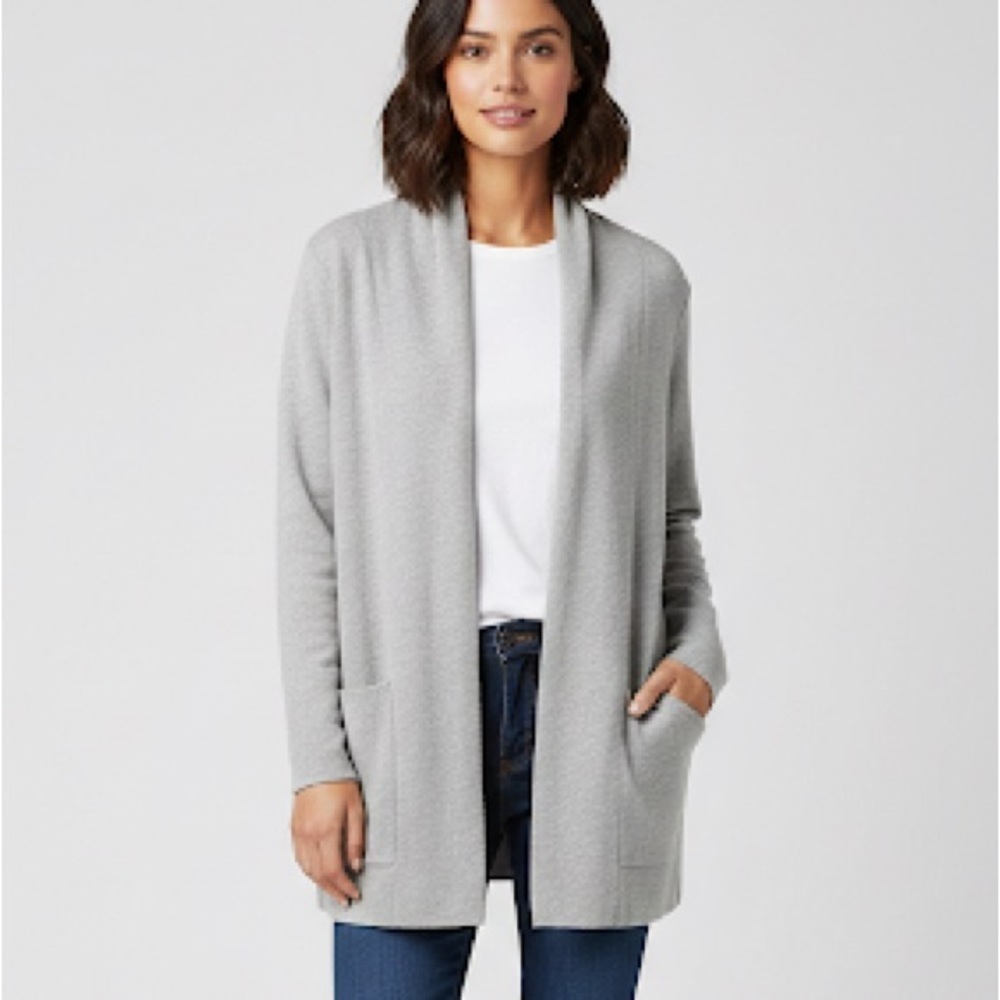 J. Crew Open Front Cardigan Sweater Women’s PS Light Pastel Green 100% Cotton